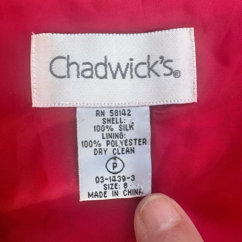 Chadwick's red/white floral short sleeve dress size 8 - Picture 3 of 12